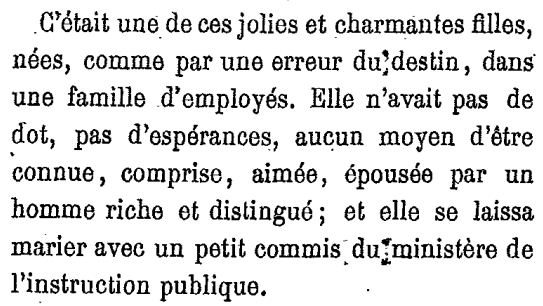 Parure Photo d'un extrait de la Nouvelle de Guy de Maupassant, La Parure.